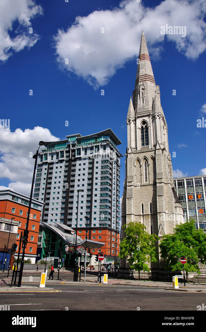 The Perspective Building and Christ Church, Lambeth, The London Borough of Lambeth, Greater London, England, United Kingdom Stock Photo