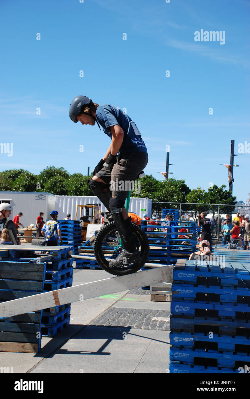 Unicycle world championships Wellington New Zealand Stock Photo Alamy