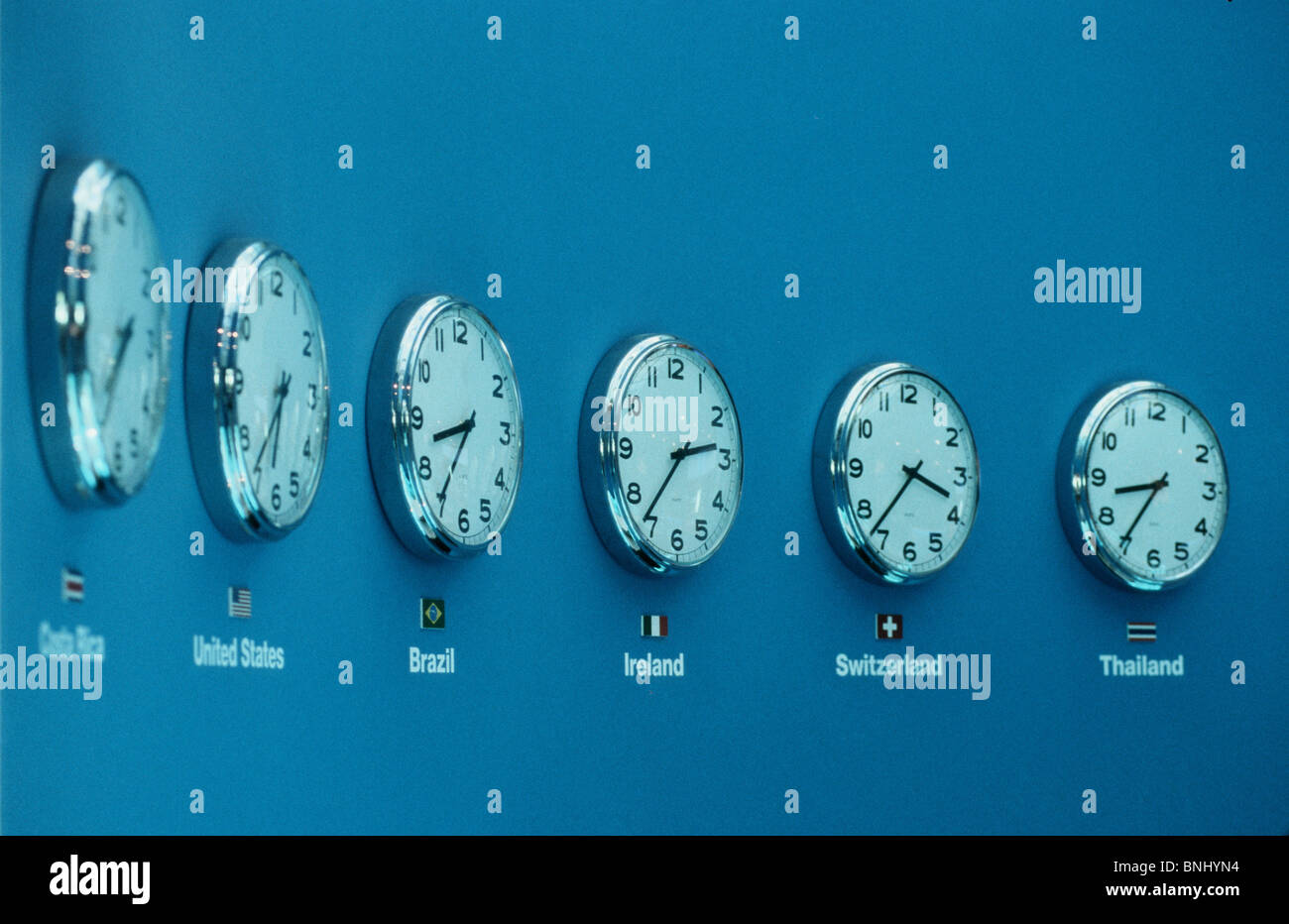 Clock Time zones Costa Rica Brazil United States Ireland Switzerland