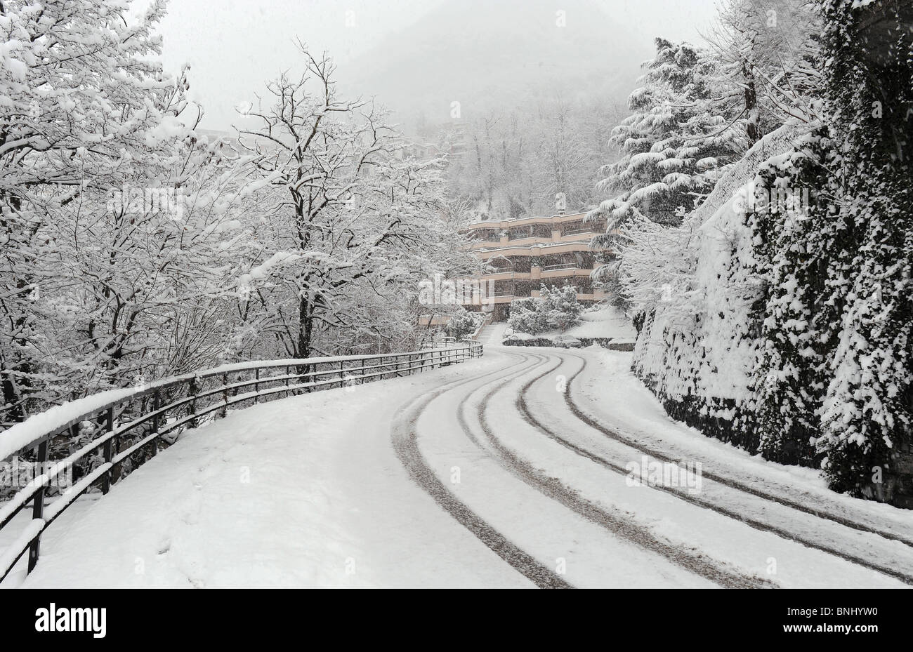 Switzerland Canton of Ticino Lugano city Canton of Ticino snow winter