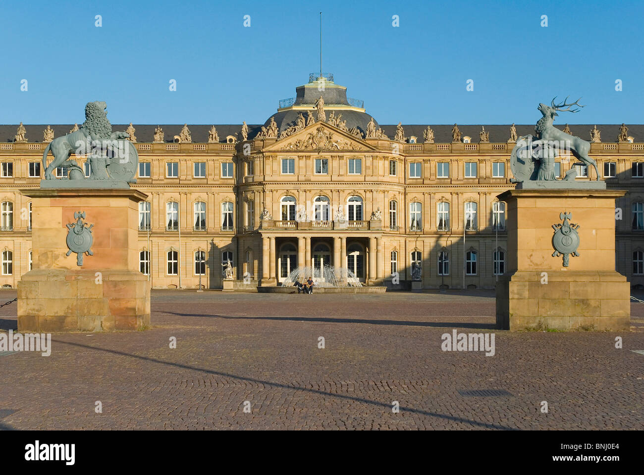 Stuttgart city Germany Baden-Wurttemberg classic castle Schlossplatz ...