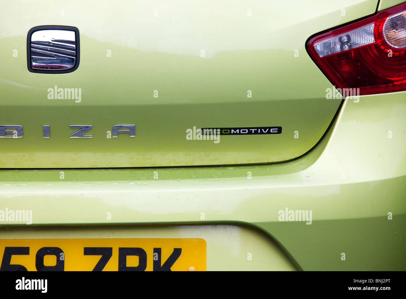 A Seat Ibiza ecomotive car, whih does 76.3 mpg on a combined cycle and emits 98g per Km of C02 Stock Photo