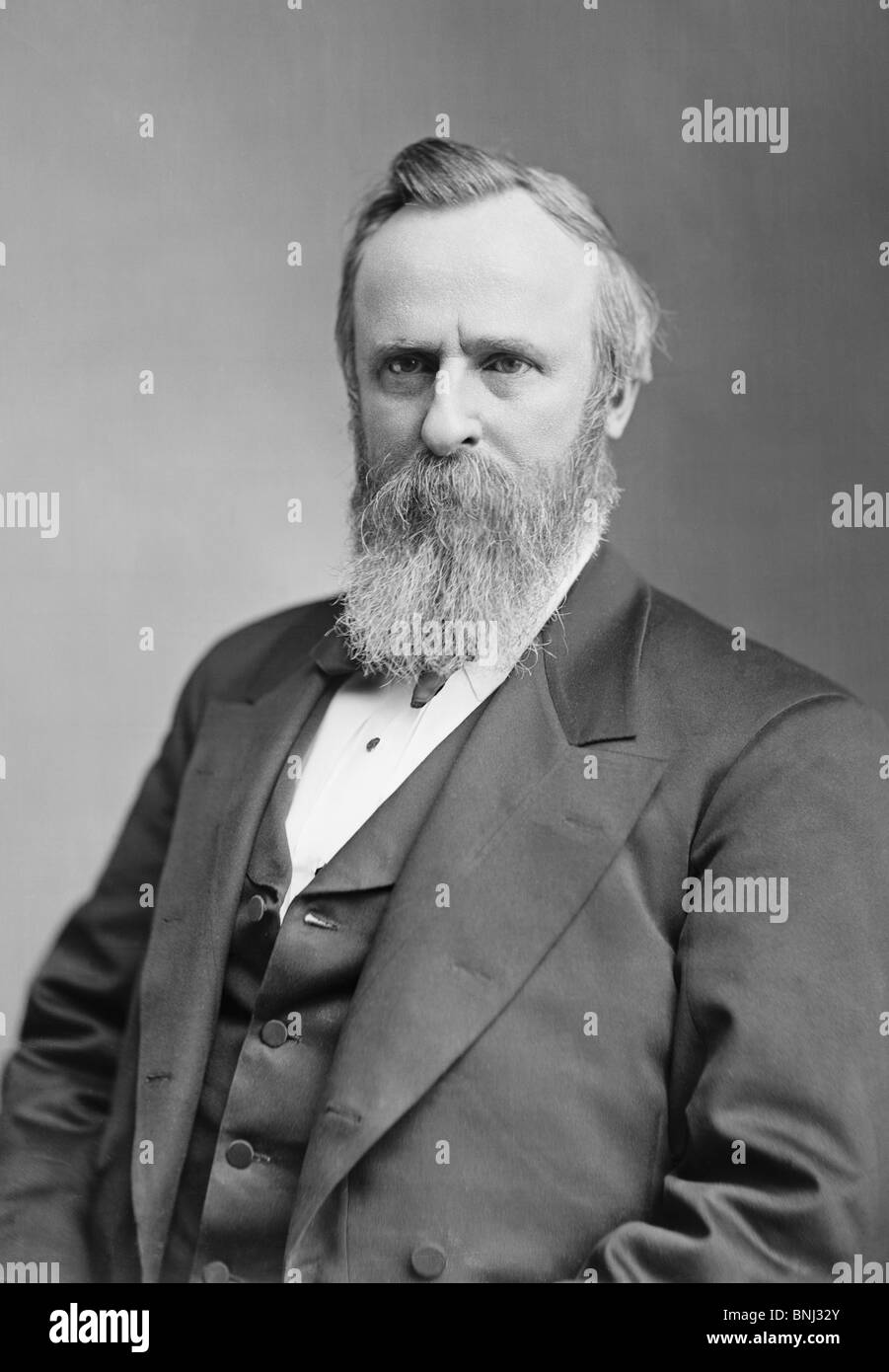 Portrait photo circa 1870s of Rutherford B Hayes (1822 – 1893) – the 19th US President (1877 – 1881). Stock Photo