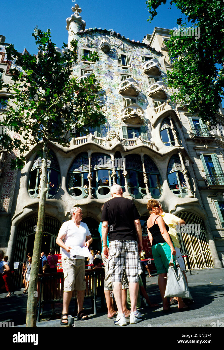 Antoni Gaudi's Casa Batlló at Passeig de Gràcia in Barcelona. Stock Photo