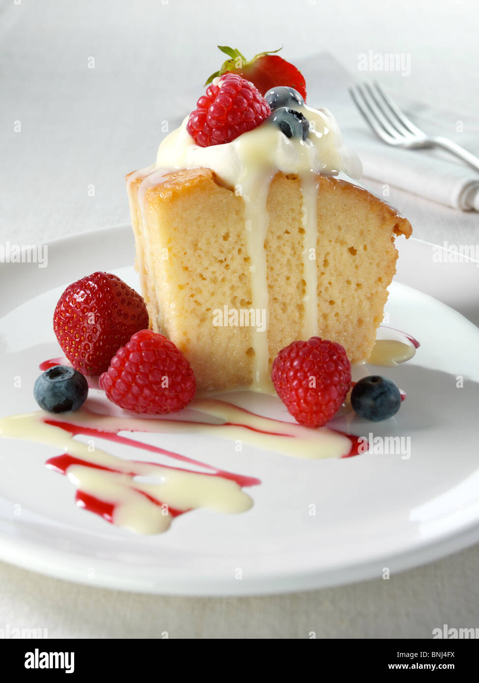 Spanish traditional sponge cake with evaporated and condensed milk