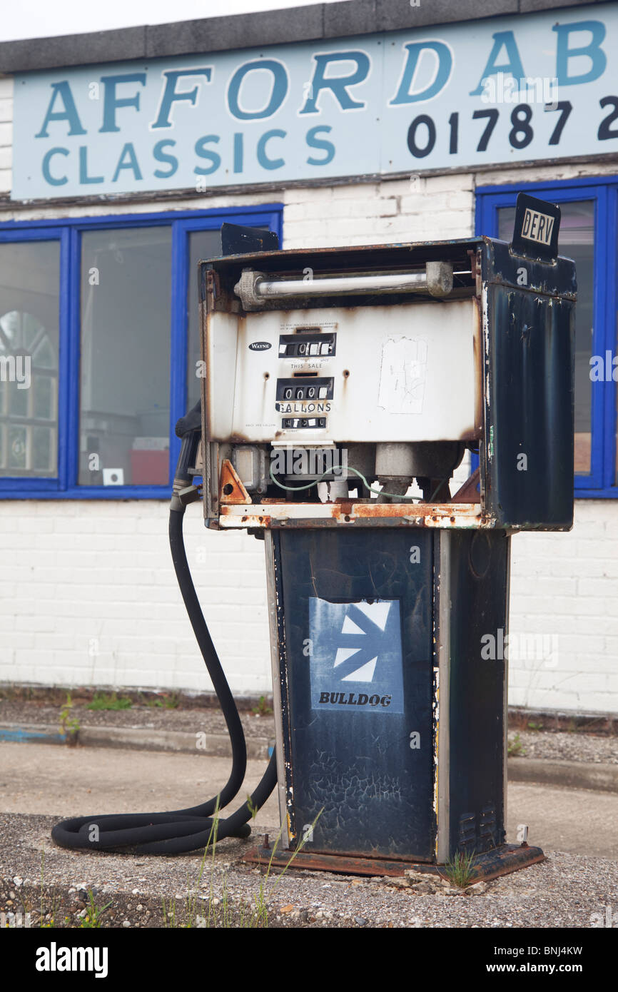 derelict fuel station Stock Photo