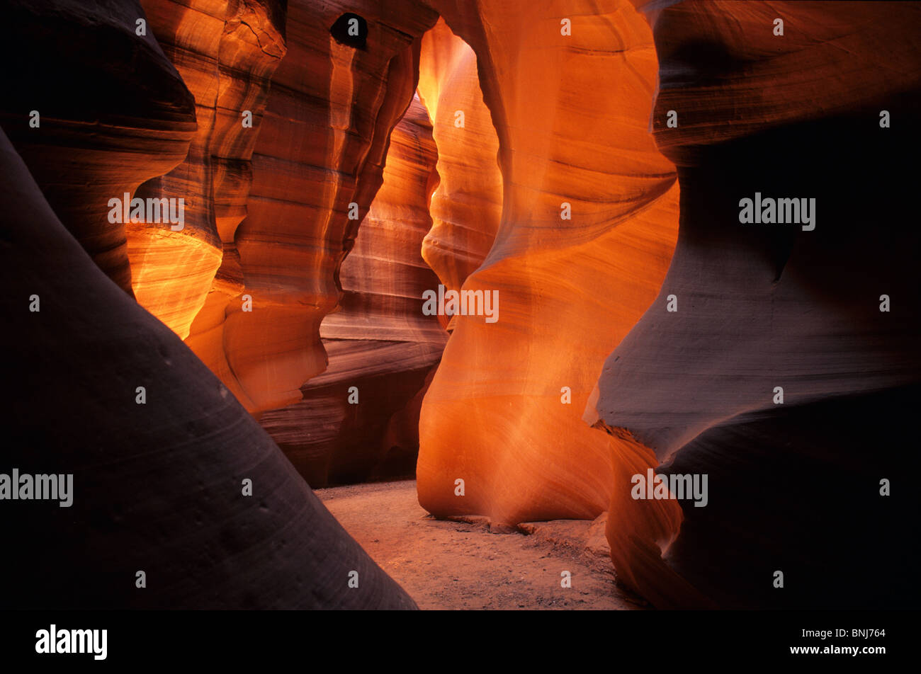 USA Arizona gorge canyon red sandstone shaped rocks rock light Antelope ...
