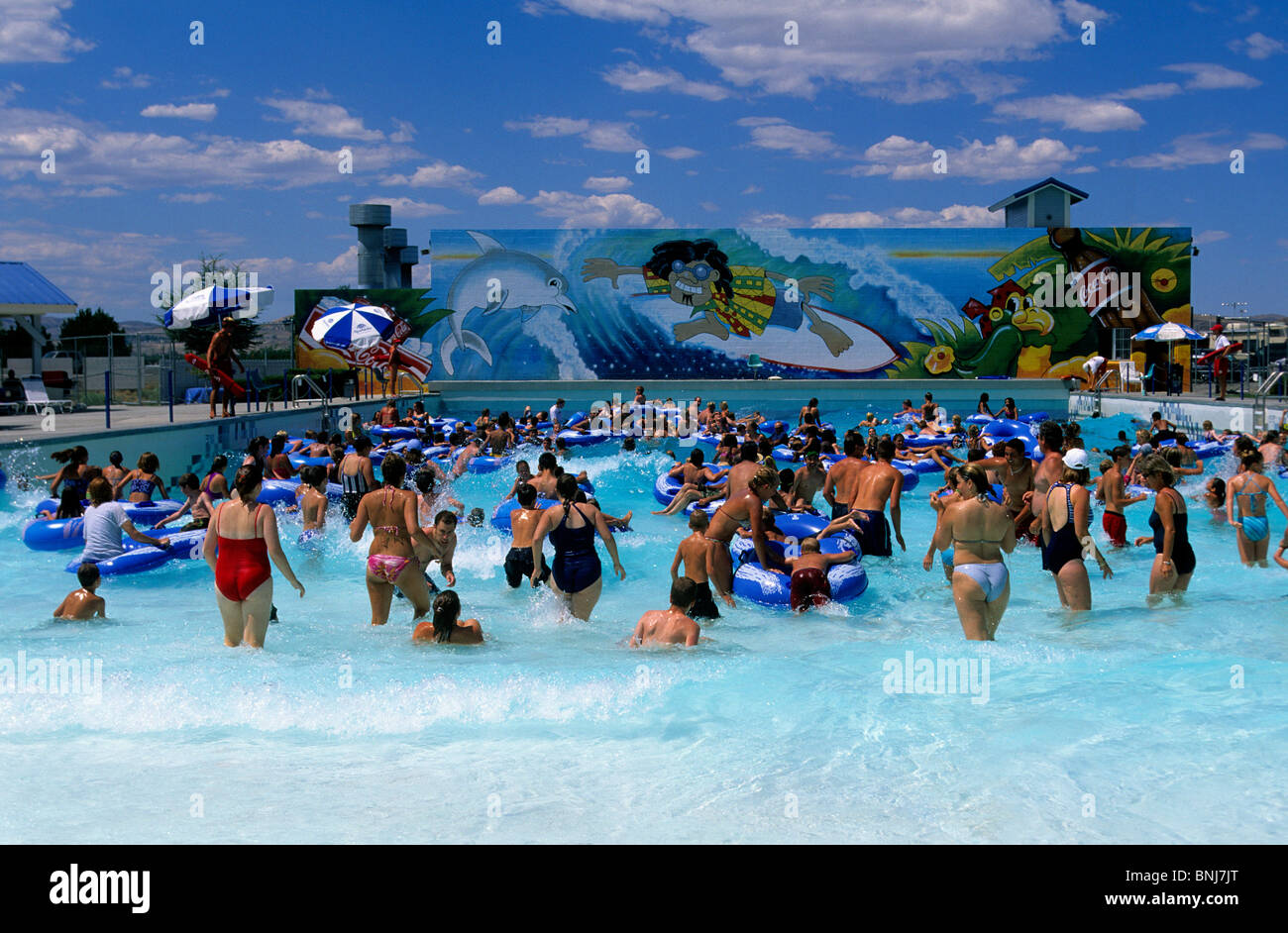 USA Nevada town city swimmingpool water park bathing water slides Reno