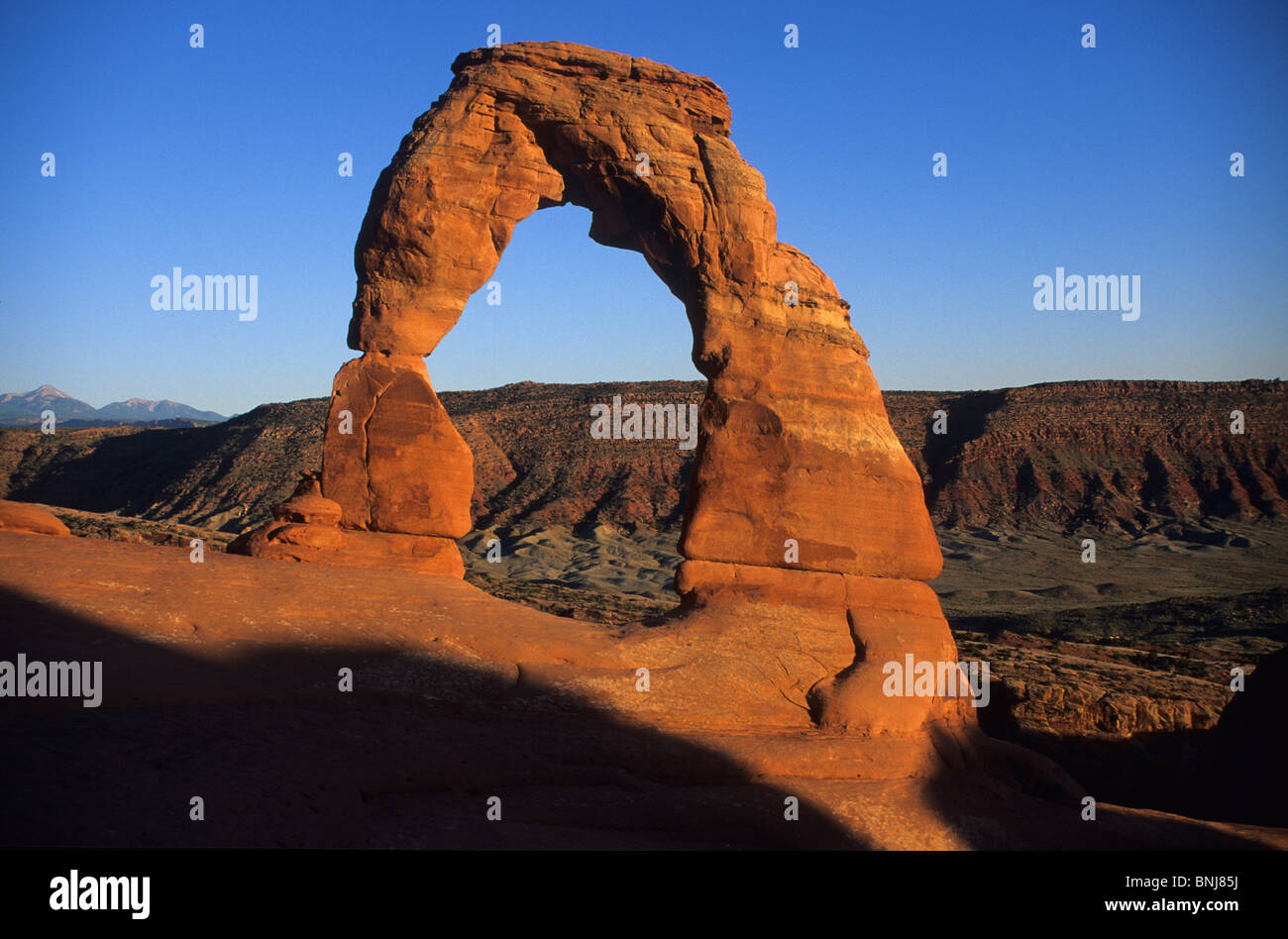 USA Utah Arches national park rock arch natural arch Arch evening light ...
