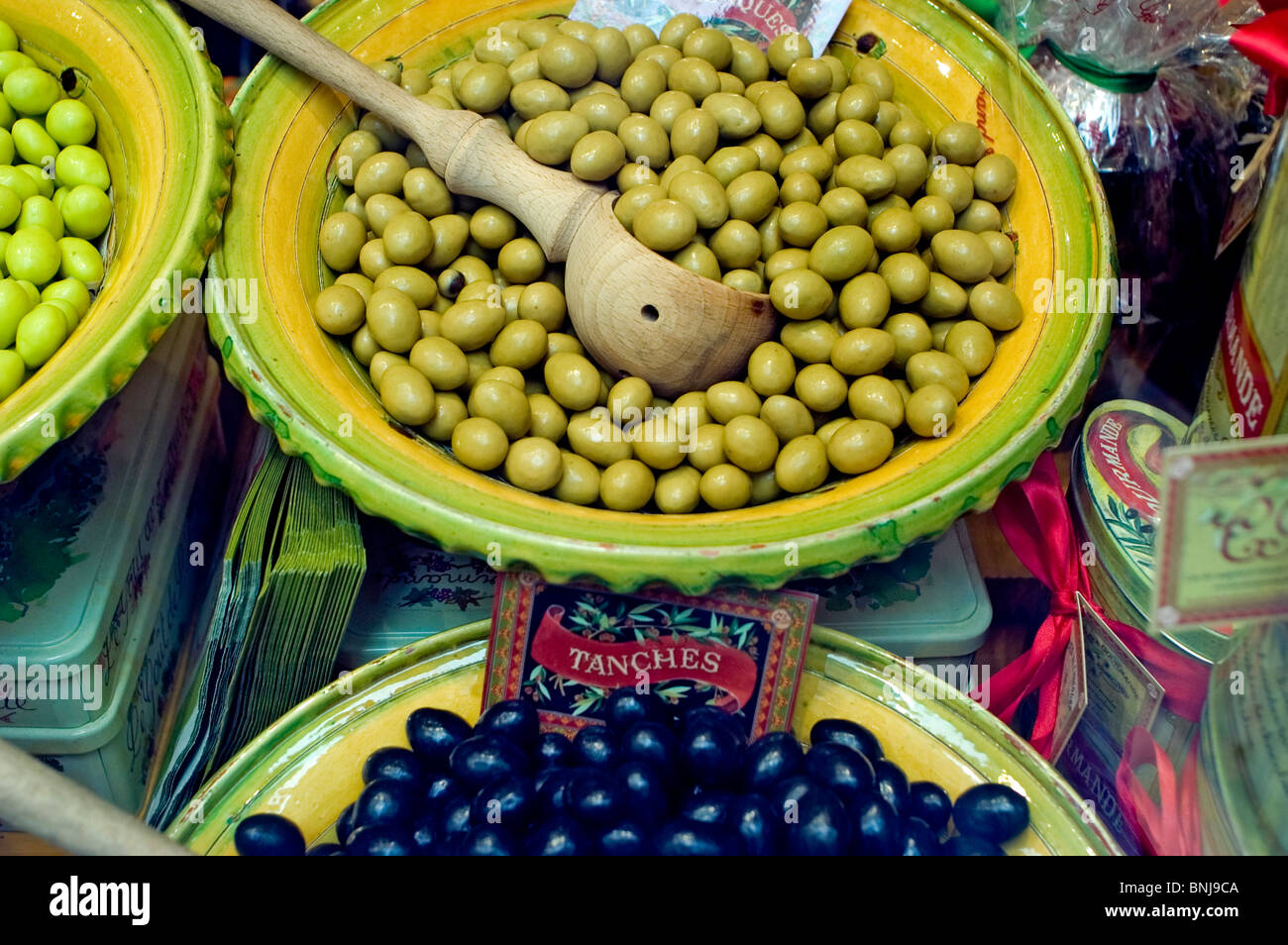 Avignon, France, Detail Candy Store Window Display, Chocolate Olives