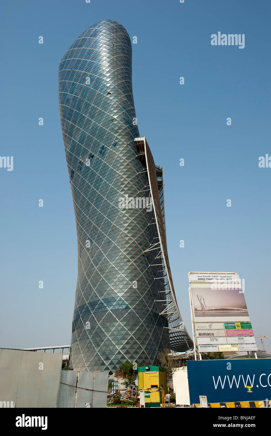 Abu Dhabi National Exhibition Centre, Capital Gate Building, UAE Stock Photo Alamy