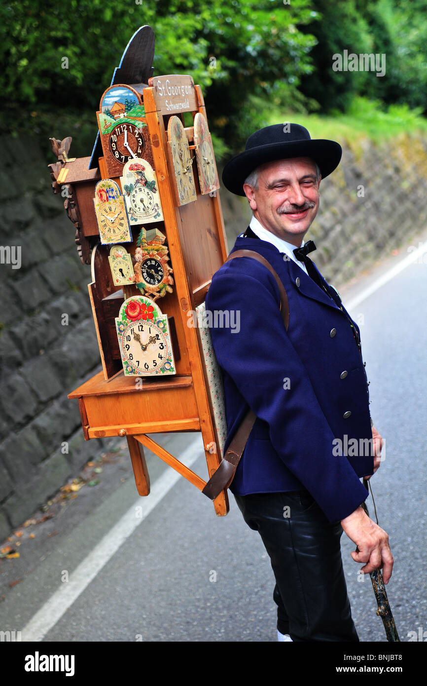 Watchmaker from St.Georgen, Black Forest, Germany Stock Photo