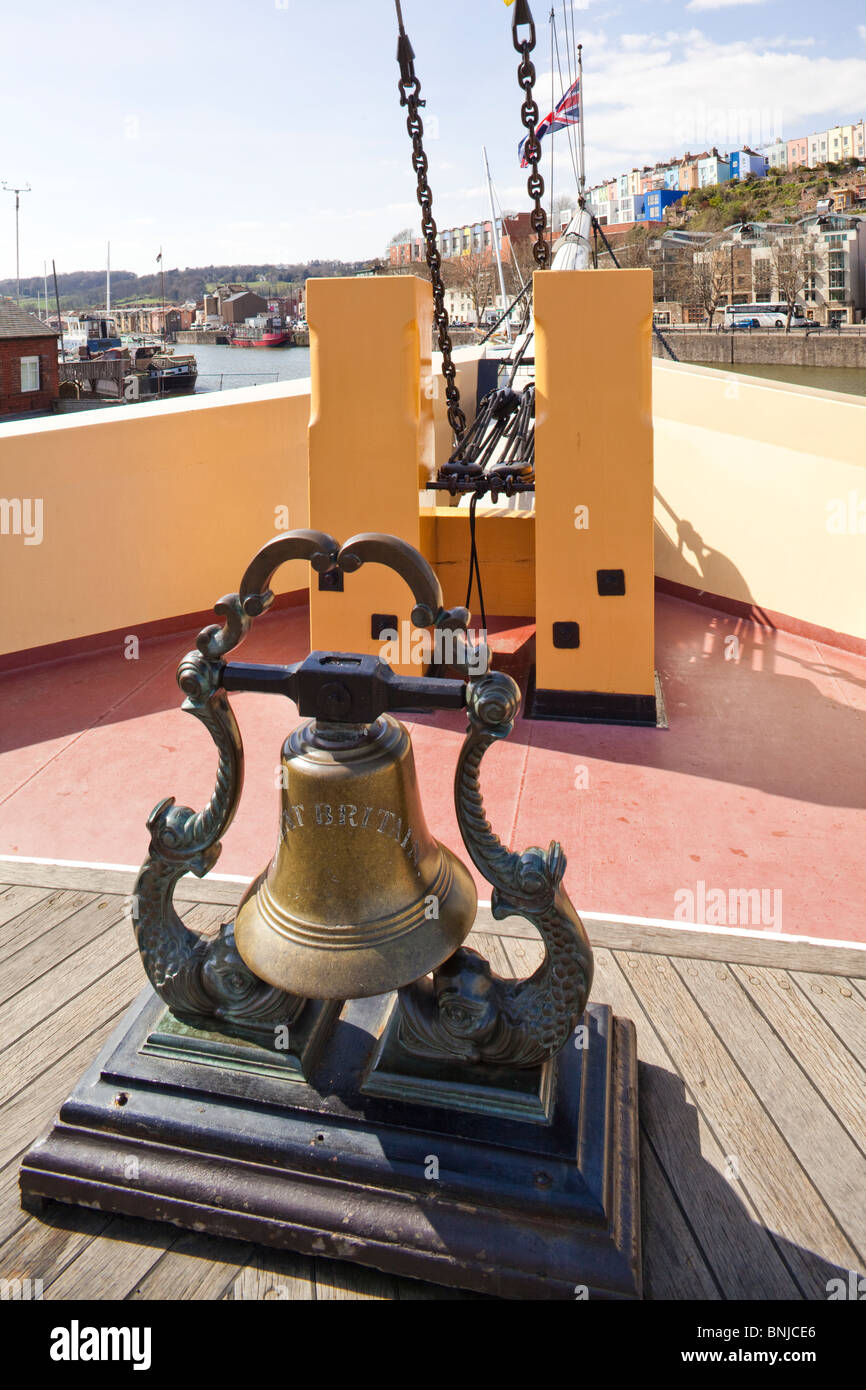 The ship's bell of the S S Great Britain now resting in the Great Western Dockyard, Bristol Stock Photo