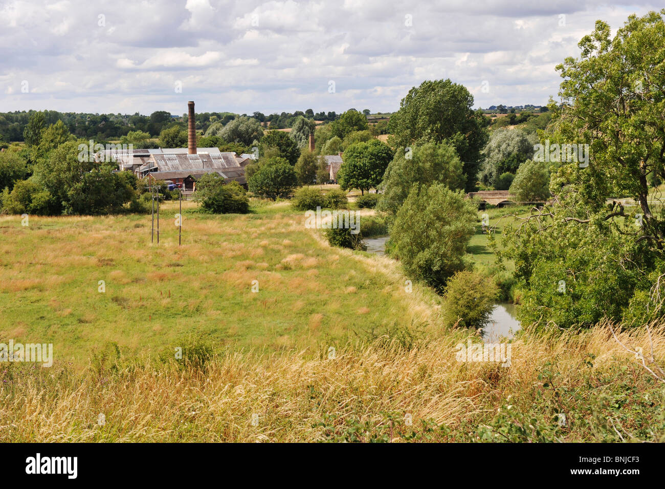 View towards Crawley Mill, near Witney in Oxfordshire. UK Stock Photo