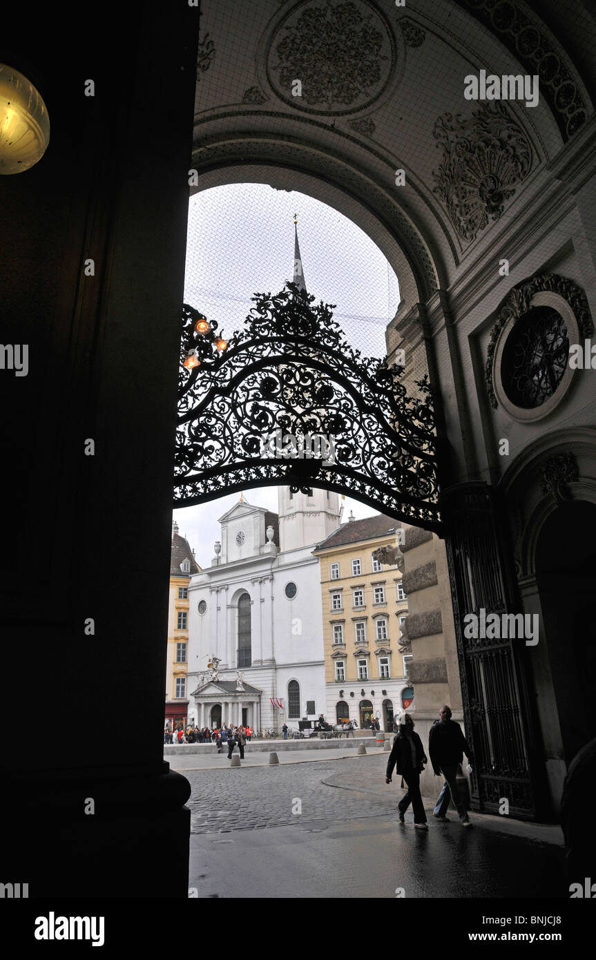 The Michaeltor Gate on Michaeler Platz,Vienna,Austria,Europe Stock Photo