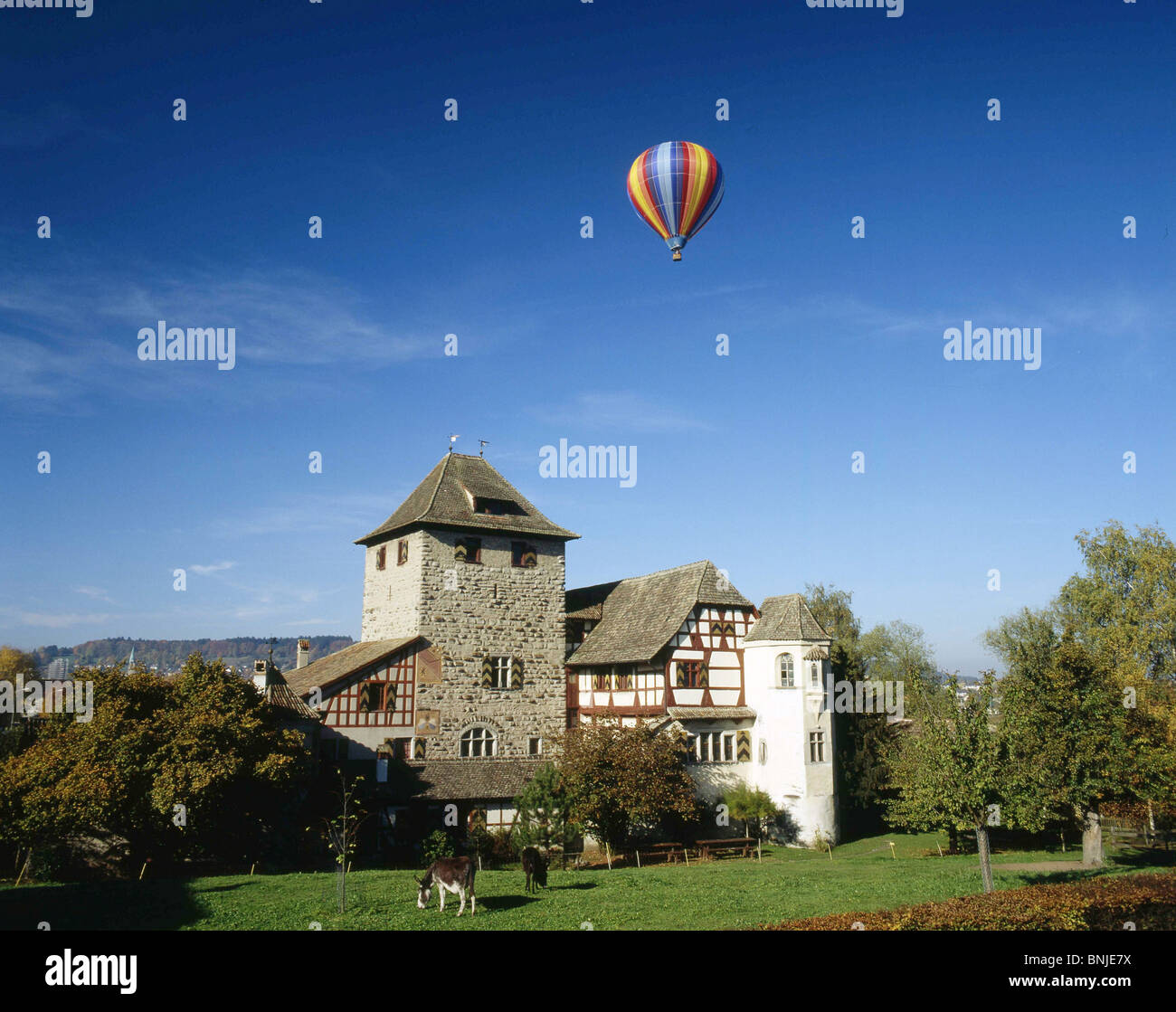 Hegi castle hot air balloon castle Winterthur city Canton of Zürich