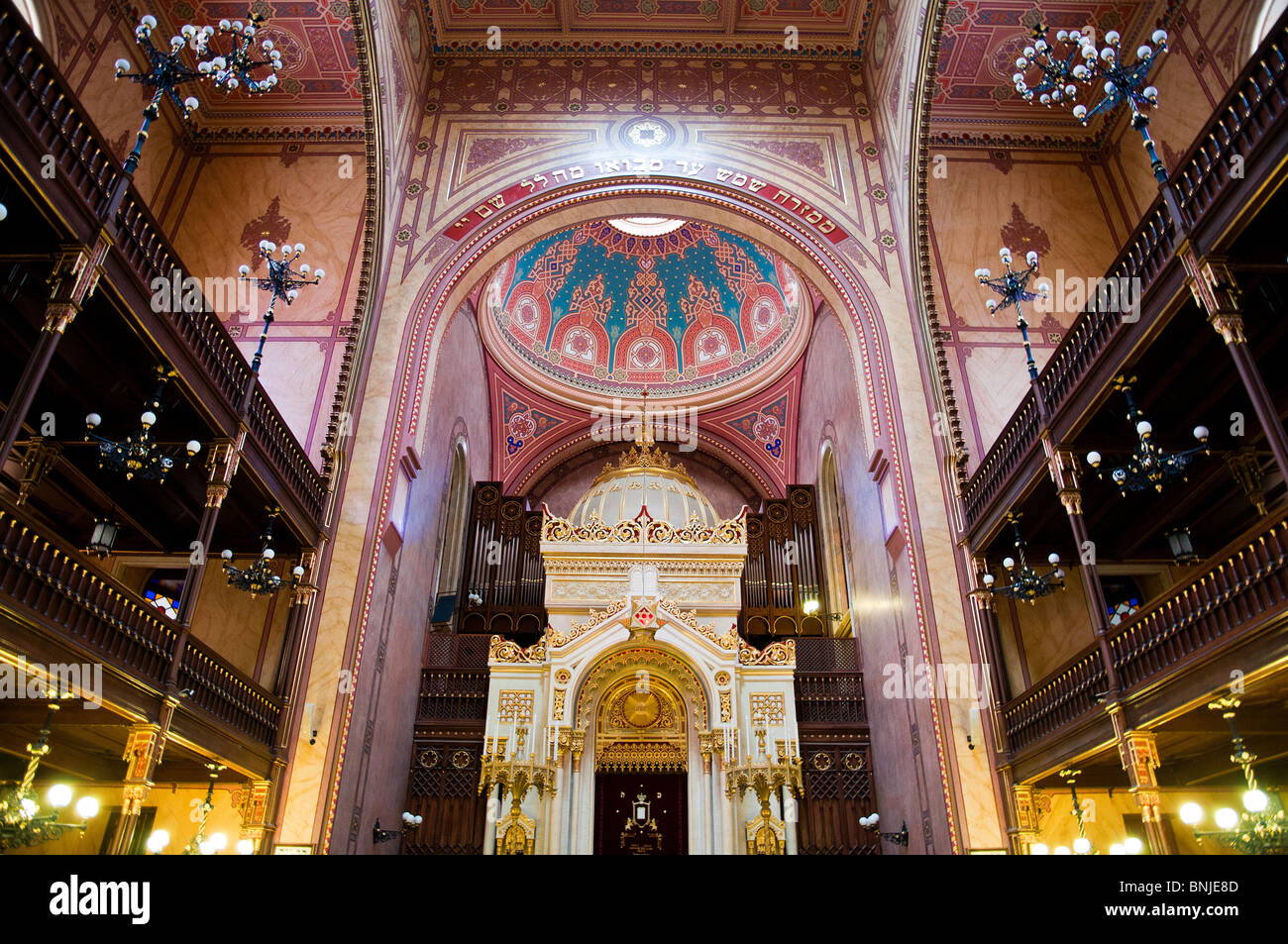 Interior Overview, Dohány Street Synagogue, Budapest, Hungary Stock Photo