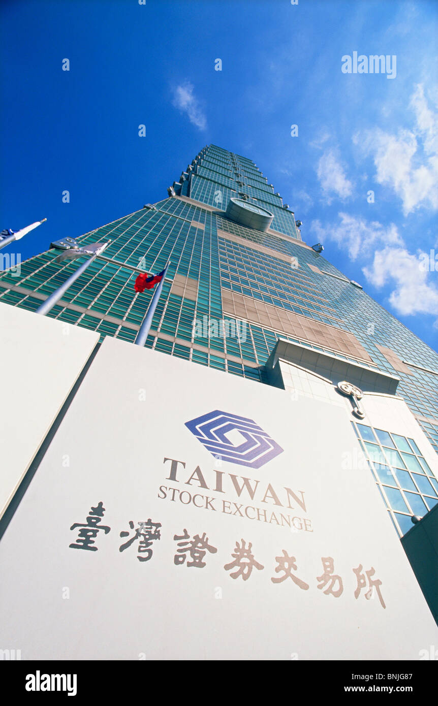 Taiwan Taipei City Taiwan Stock Exchange Sign Taipei 101 Skyscraper Asia China Formosa Taipei 101 Architecture Cityscape Stock Photo Alamy