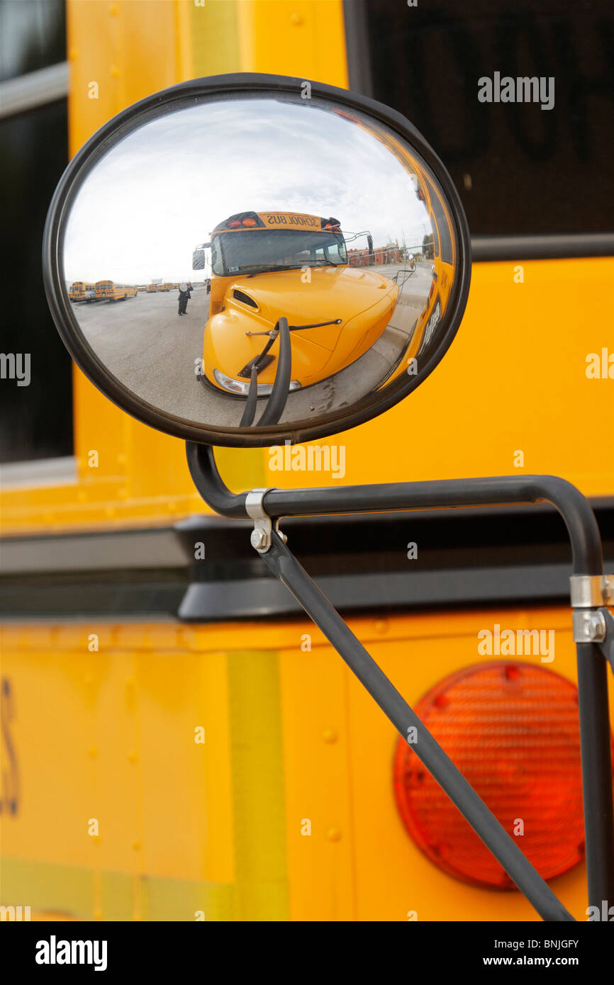 USA United States of America Yellow school bus transport children and