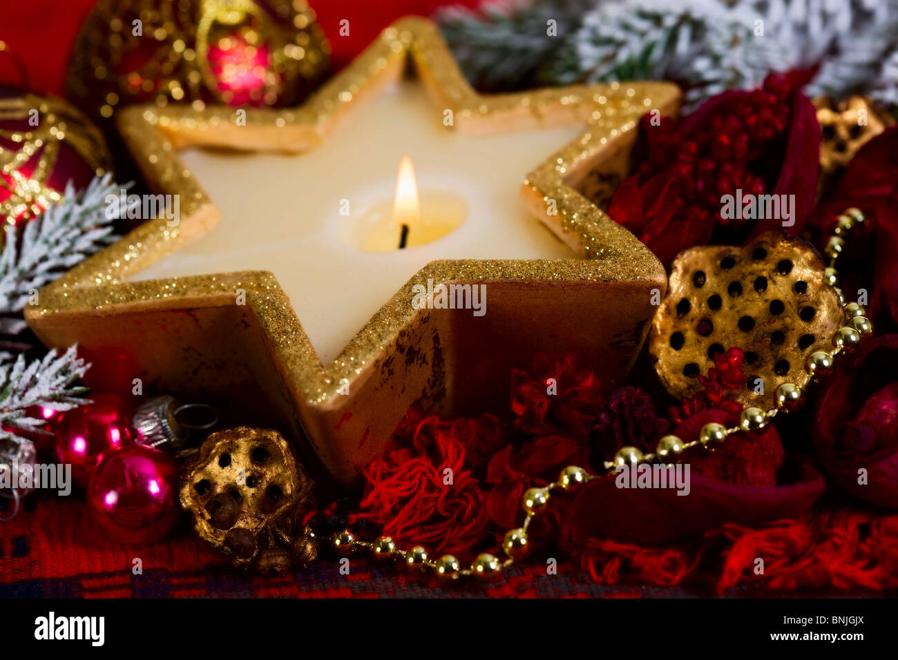 Genre Advent Burn Burning Candle Candles Celebration Celebrations Christmas Christmas decoration Table decoration Stock Photo