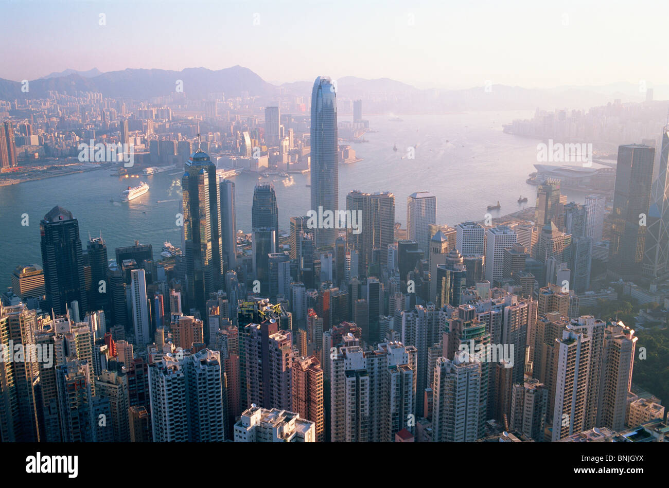 Asia China Hong Kong Victoria Peak View from the Peak Victoria Harbour ...