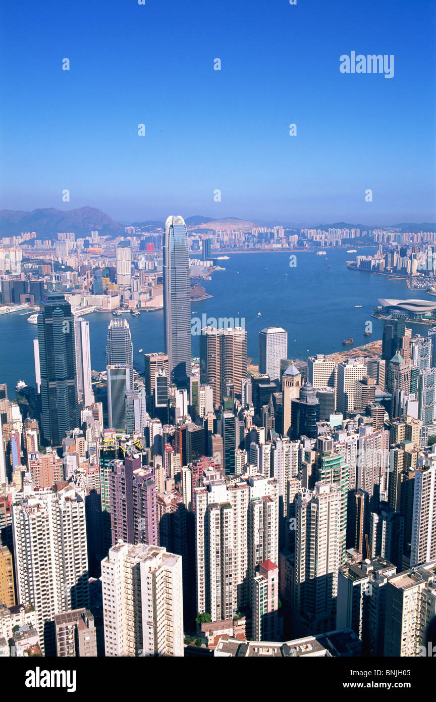 Asia China Hong Kong Victoria Peak View from the Peak Victoria Harbour ...