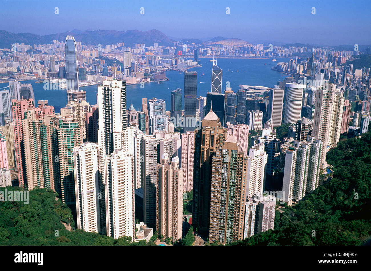 Asia China Hong Kong Victoria Peak View from the Peak Victoria Harbour ...