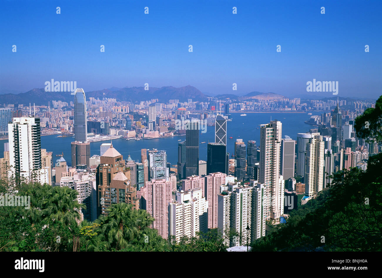 Asia China Hong Kong Victoria Peak View from the Peak Victoria Harbour ...
