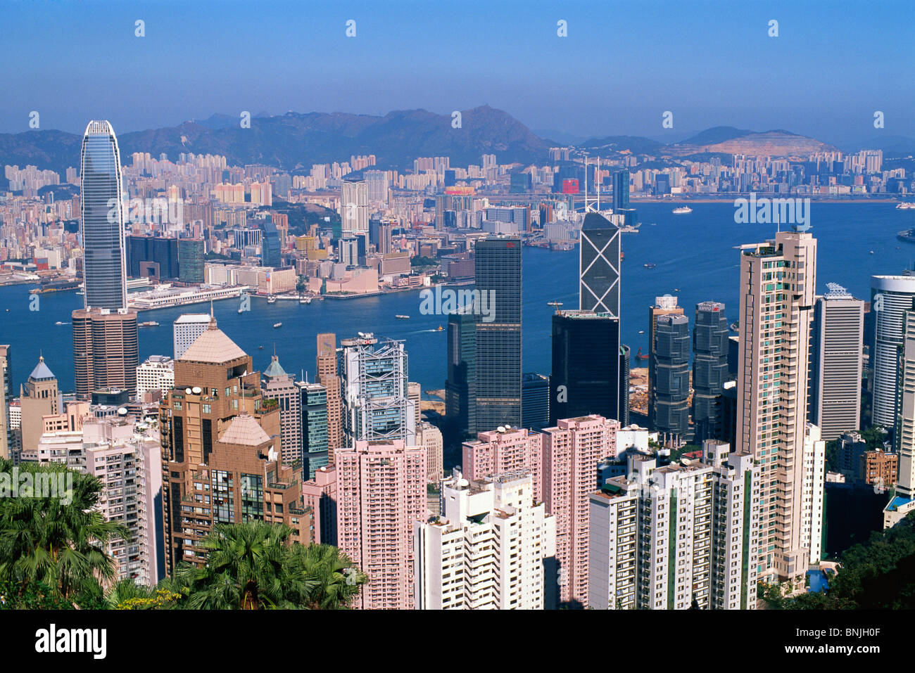 Asia China Hong Kong Victoria Peak View from the Peak Victoria Harbour ...