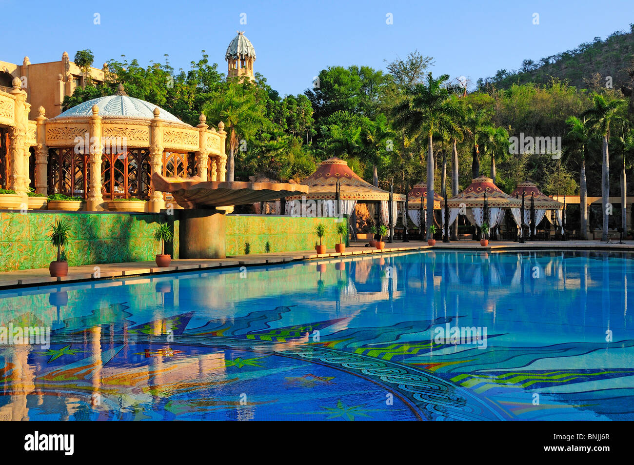 Pool at The Palace of the Lost City Sun city Entertainment Theme park North West South Africa Stock Photo