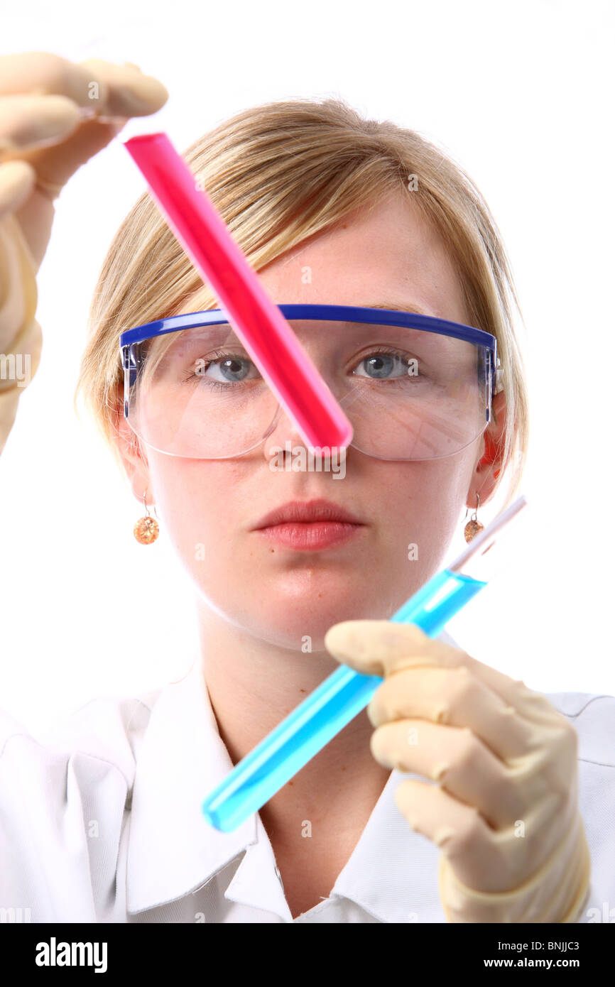 Laboratory assistant working in a chemical laboratory. Working with