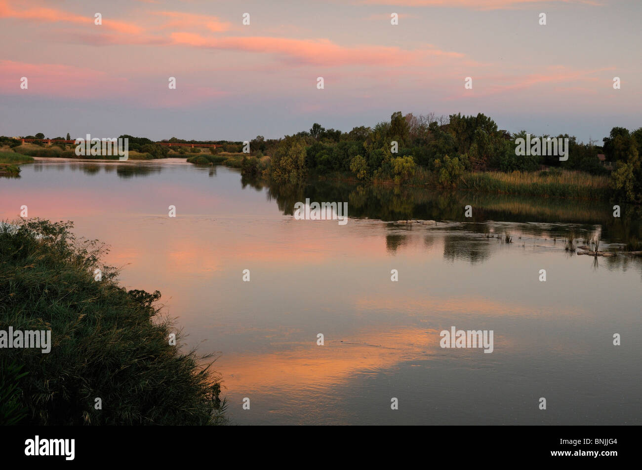 Evening light Orange River Upington Northern Cape South Africa Stock