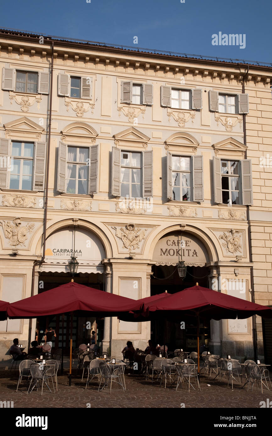 Mokita Cafe in St Carlo Square in Turin, Italy Stock Photo