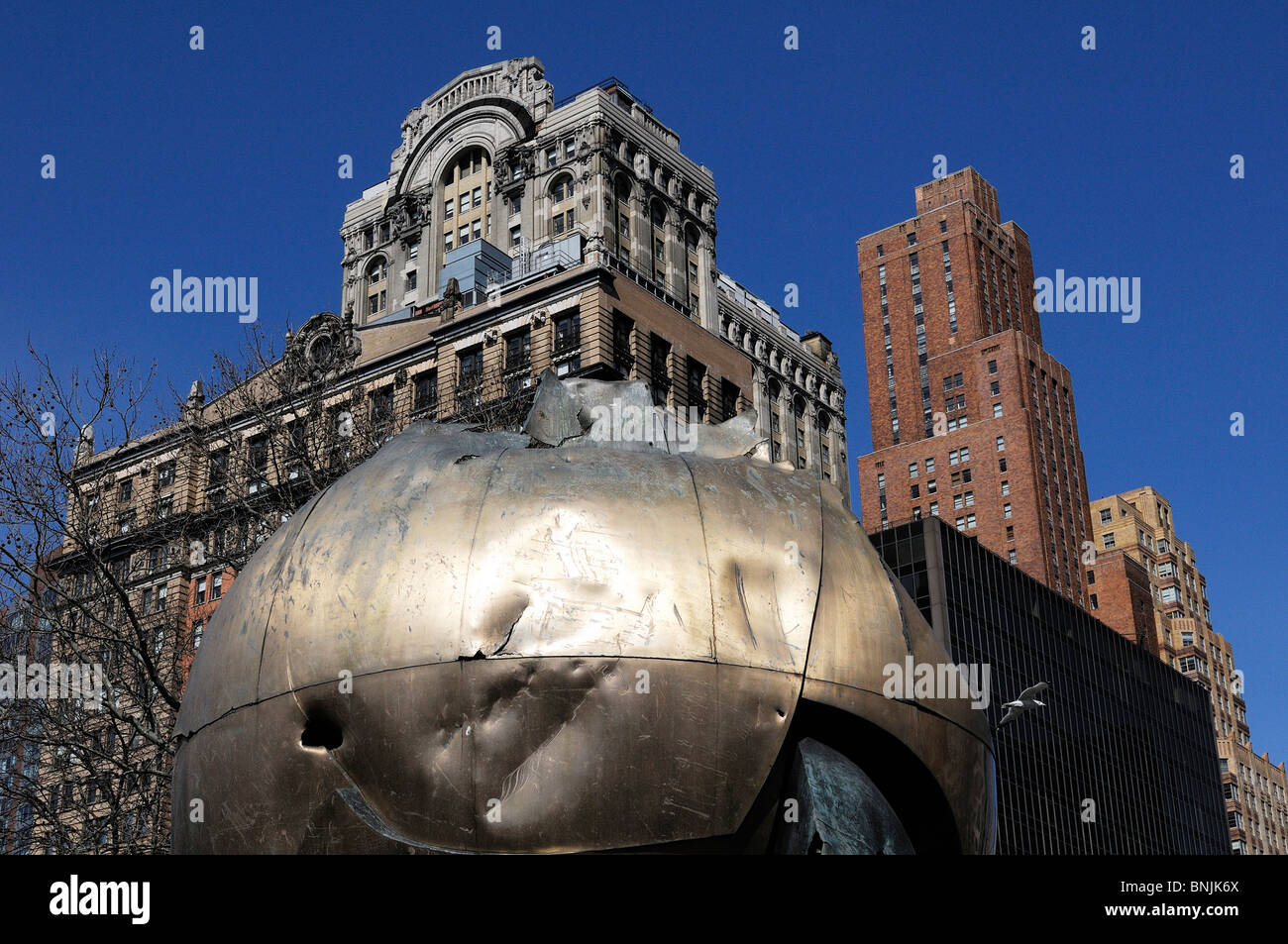 The Sphere sculpture WTC Battery Park Financial District Manhattan New York USA city travel american urban Stock Photo