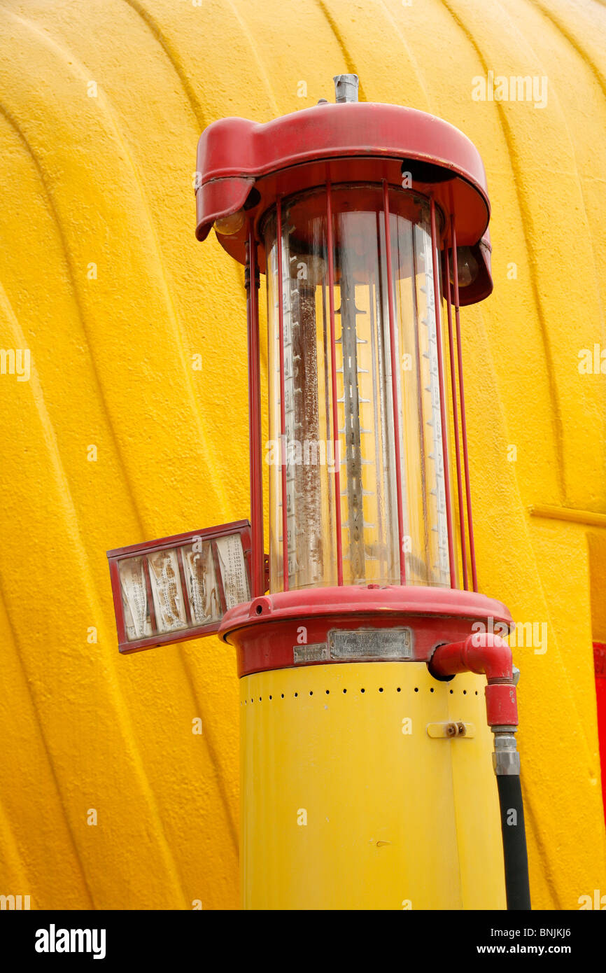 Old Historic landmark Shell Gas Station globe pump in Winston Salem North Carolina Stock Photo