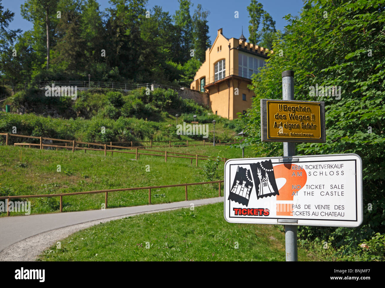 Entrance to the Castle Hohenschwangau near Füssen in Bavaria, Germany. Stock Photo