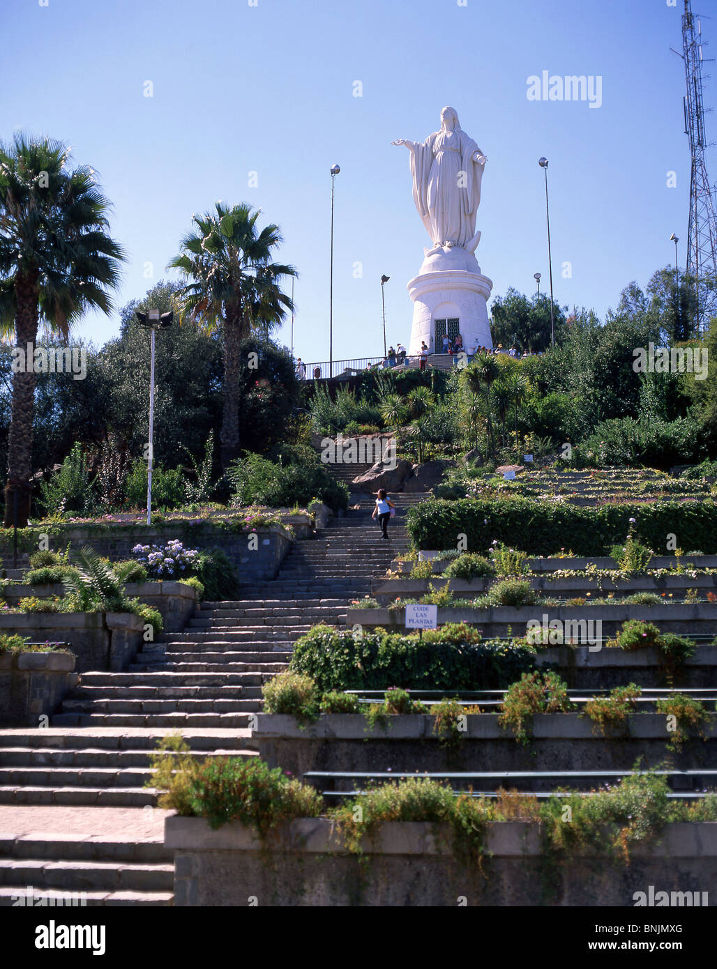 Statue of the Virgin, Parque Metropolitano, Santiago, Santiago Province, Republic of Chile Stock Photo