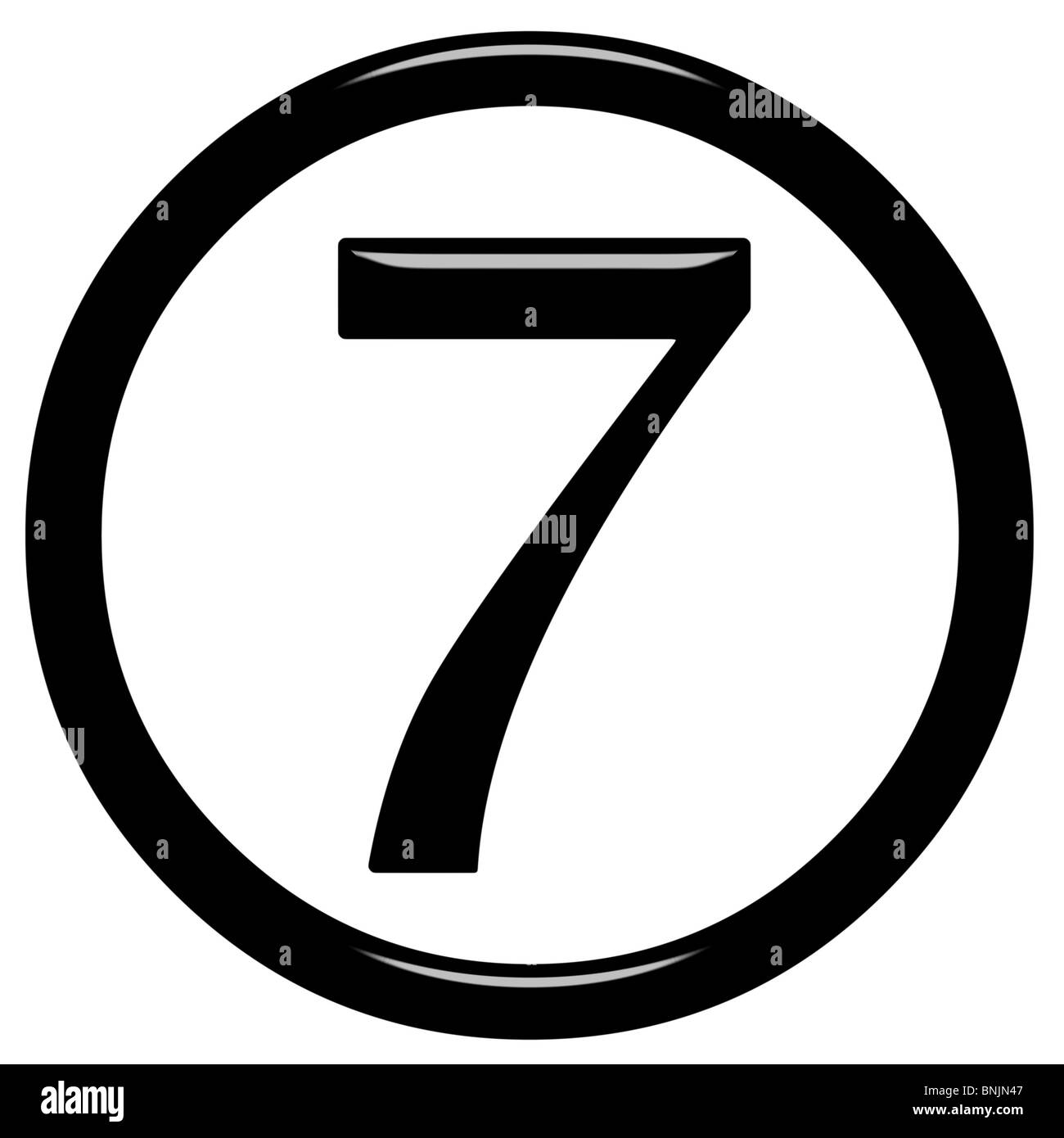 Number seven digit character Black and White Stock Photos & Images - Alamy