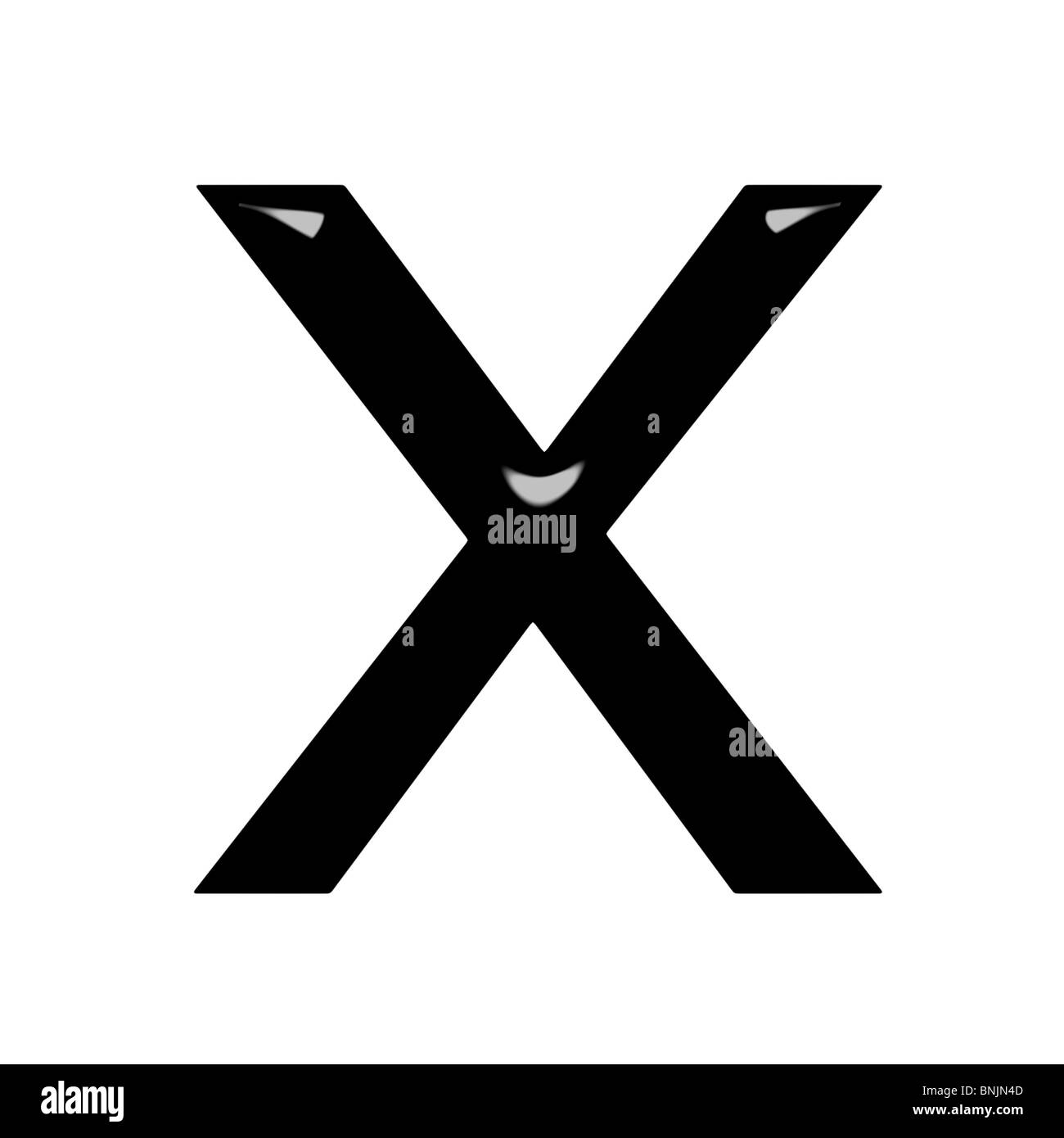 white letter x