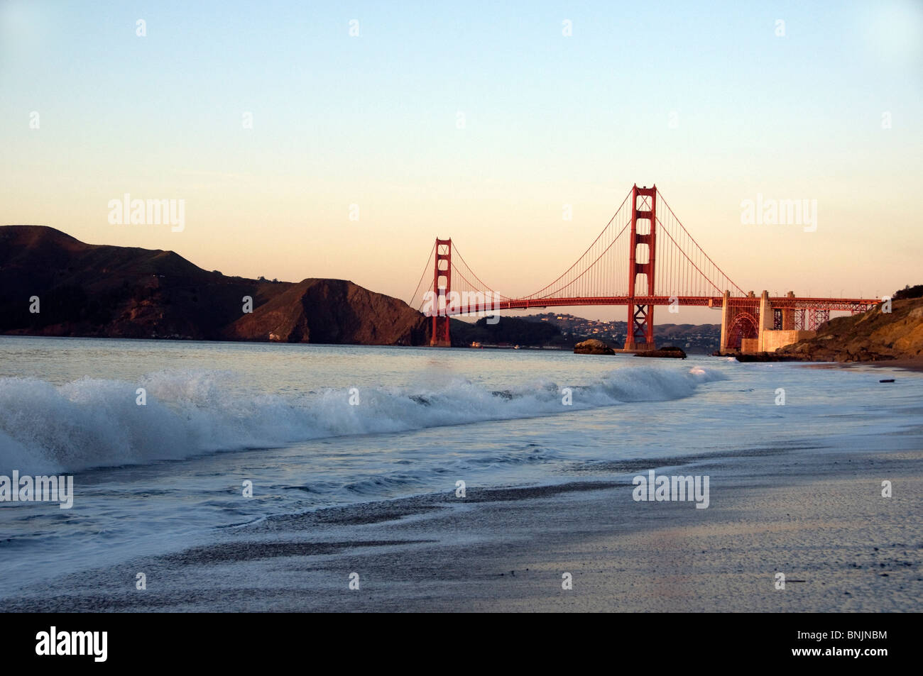 Golden Gate Bridge seen from baker beach San Francisco USA North ...
