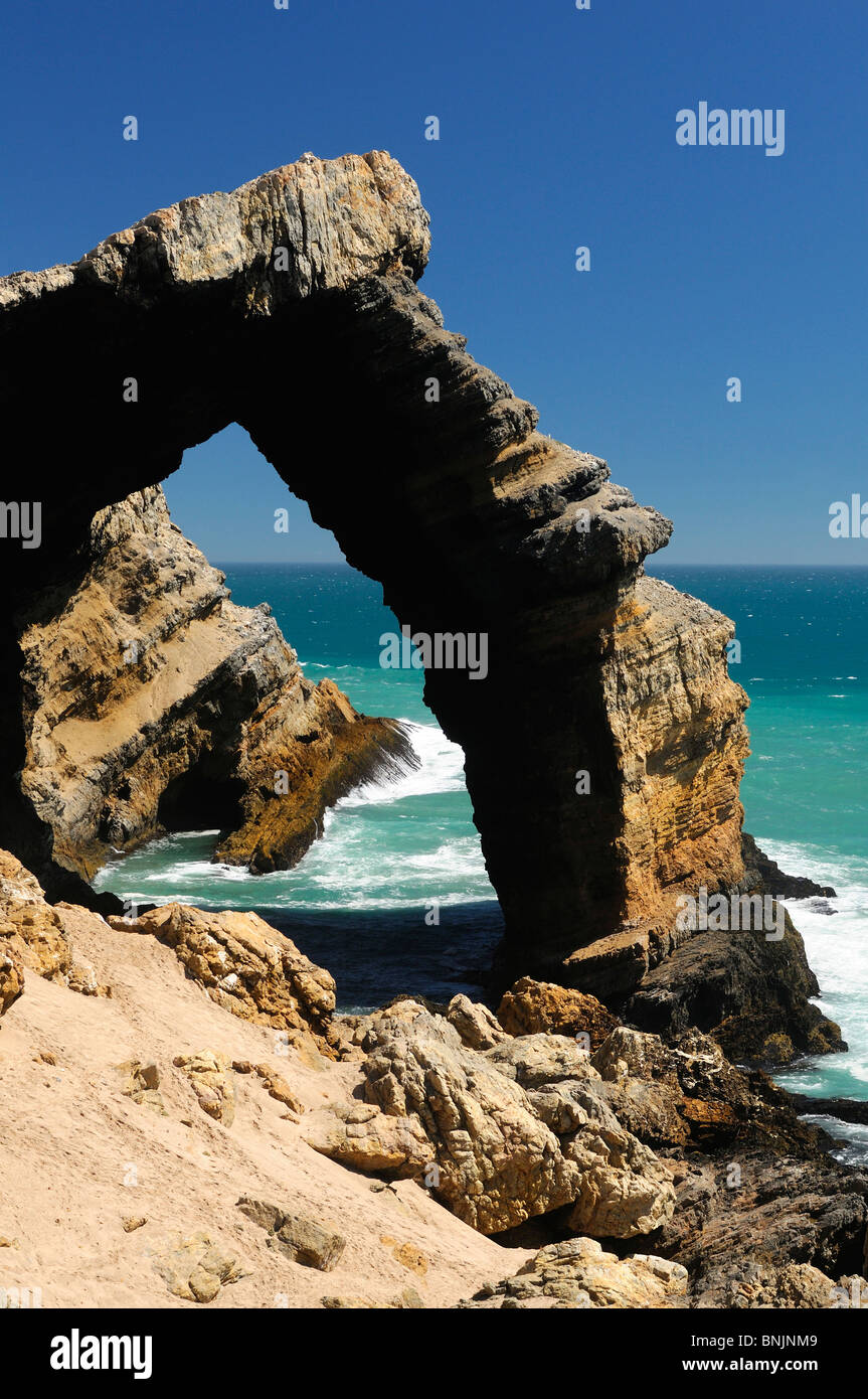 Bogenfels Elbow Rock Sperrgebiet Prohibited Area Diamond Area 1 Luderitz Karas Region Namibia Africa Travel Nature sea Stock Photo