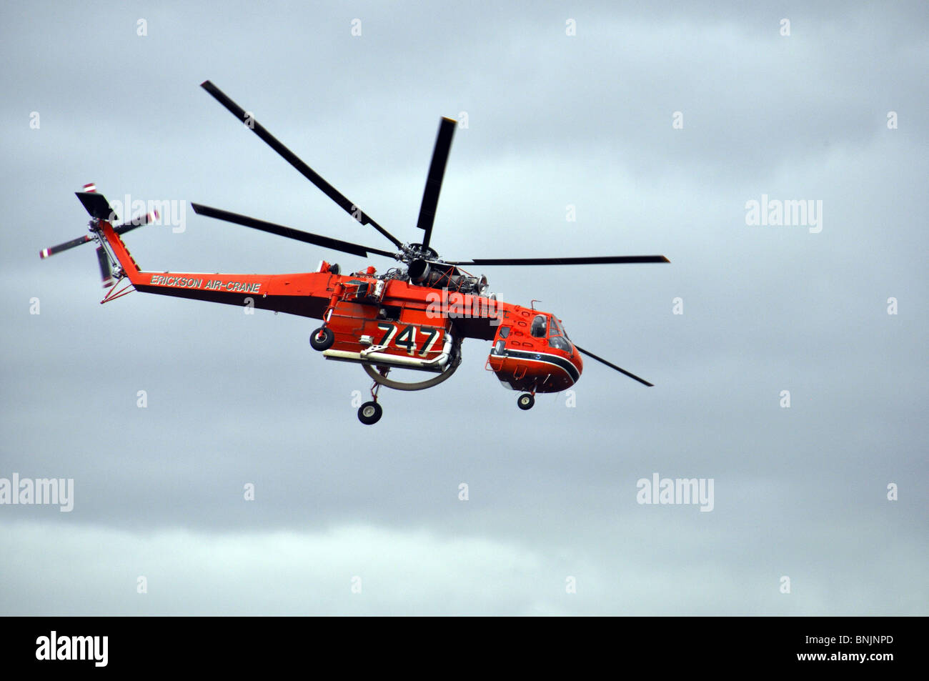 Firefighting Bushfire Fighting Water Bush Wildfire Fire Air Crane Flying Helicopter Red Stock Photo