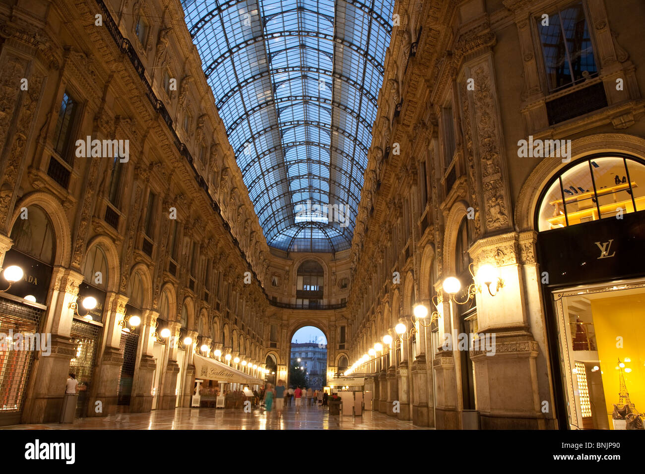 Louis Vuitton store, Galleria Vittorio Emanuele II shopping arcade  interior, Milan, Italy Stock Photo - Alamy