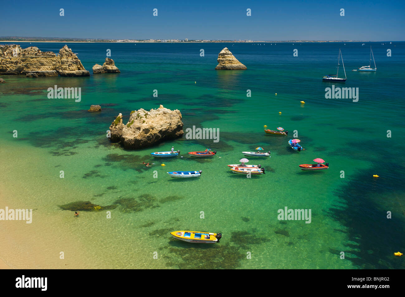 Algarve Portugal Praia Dona Ana Lagos cliff rock cliff rocky rocky more