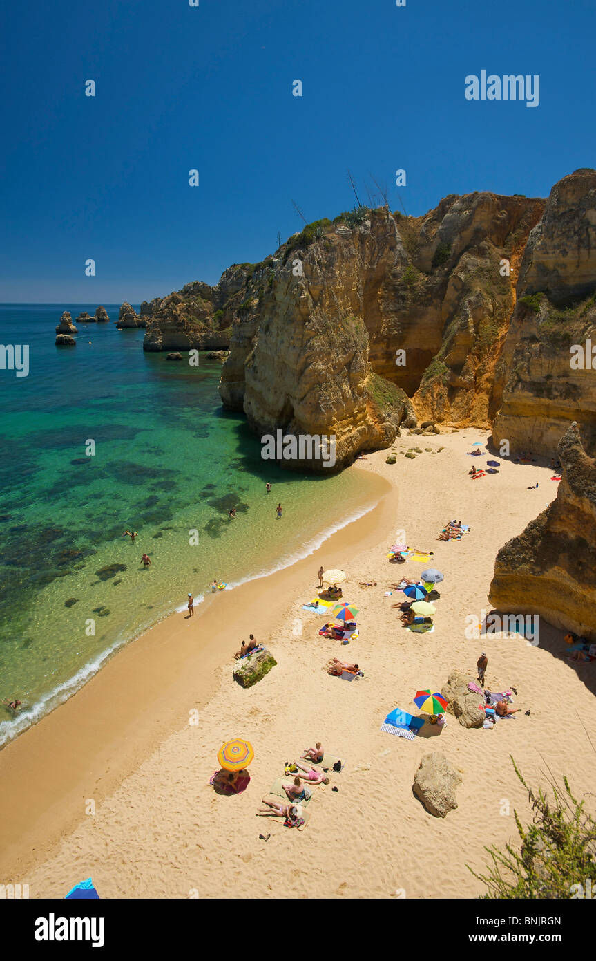 Algarve Portugal Praia Dona Ana Lagos cliff rock cliff rocky rocky more