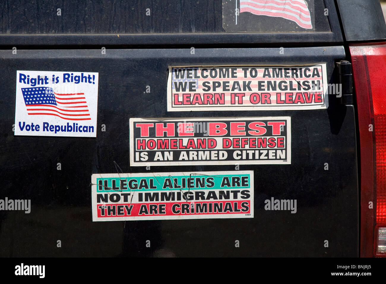 Conservative Political Bumper Stickers Stock Photo