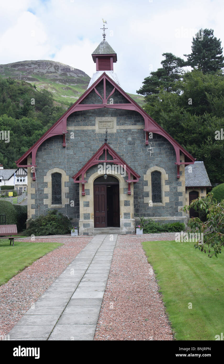 exterior of Dundurn Parish church St Fillans Scotland July 2010 Stock