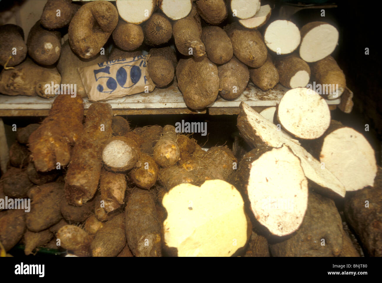 Yams on sale in a market in Banjul Gambia, West Africa Stock Photo Alamy