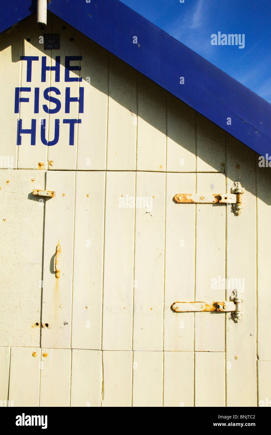 The Fish Hut, on Felixstowe beach, Suffolk Stock Photo Alamy