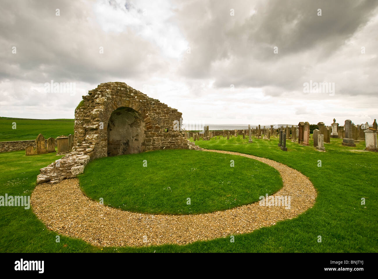 The Round Kirk (Round Church) in Orphir, Orkney. Stock Photo